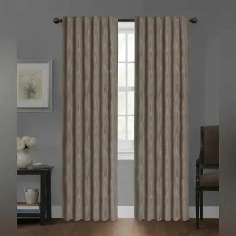 Carlton Blackout Platinum Smart Curtains Window Curtain Panel, 50 x 63” beige